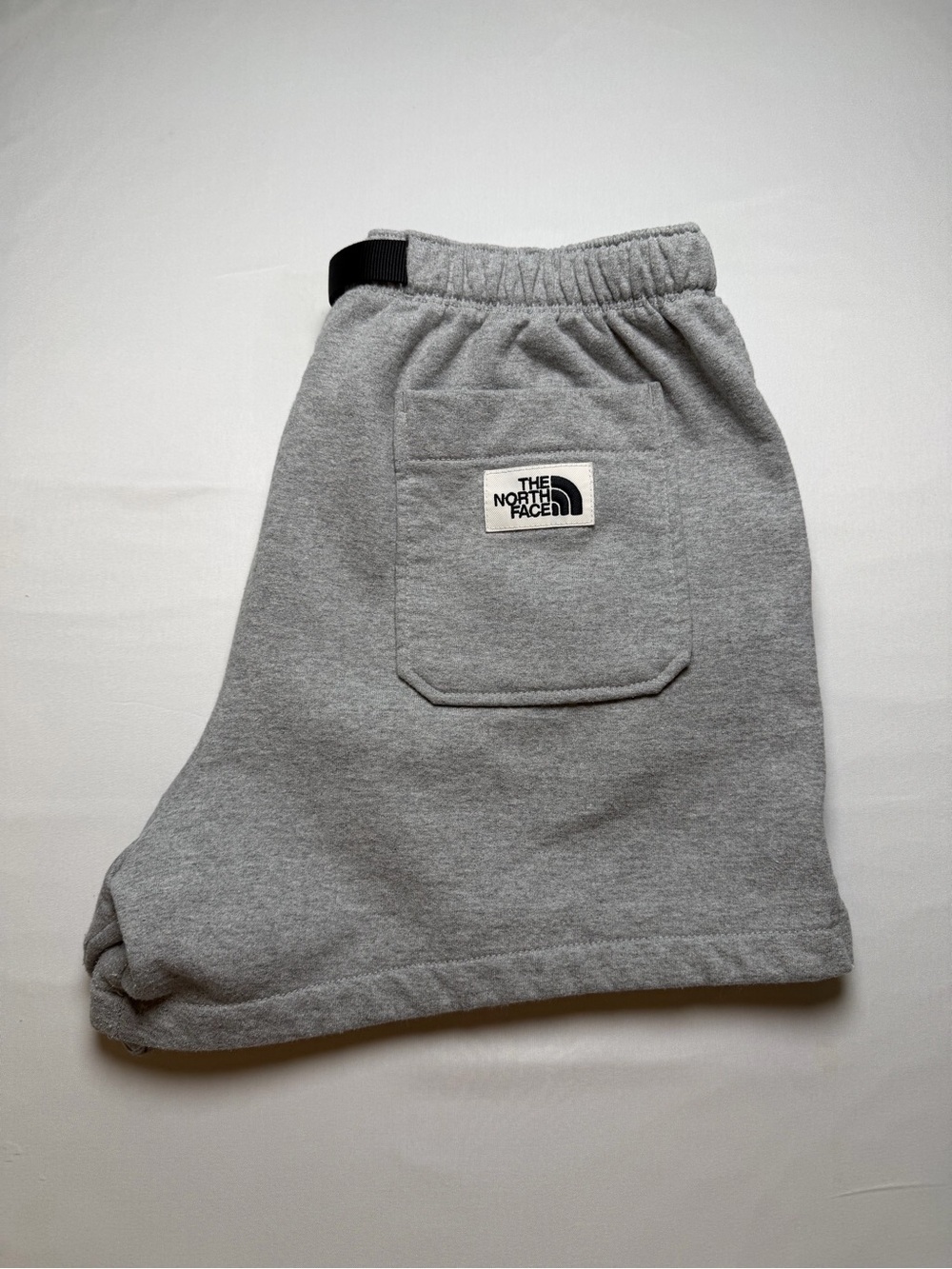 The North Face Light Gray Athletic Shorts with Black Webbing Belt